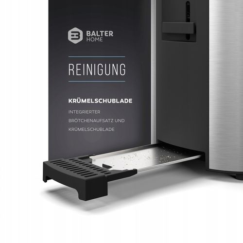 TOSTER OPIEKACZ BALTER 4 TOSTY 1500 W ROZMRAŻANIE SREBNY INOX na Arena.pl