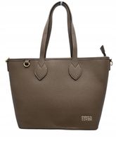 Enrico Coveri - torebka shopper skóra ekologiczna ciemny brązowy mat EC6072
