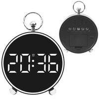 Budzik zegar elektroniczny cyfrowy okrągły z alarmem