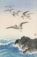 Plakat 56,6x86,4cm Five Seagulls 2, Koson Japoński Vintage do Salonu
