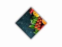 ZEGAR SZKLANY ROMB - Owoce i warzywa