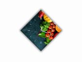 ZEGAR SZKLANY ROMB - Owoce i warzywa