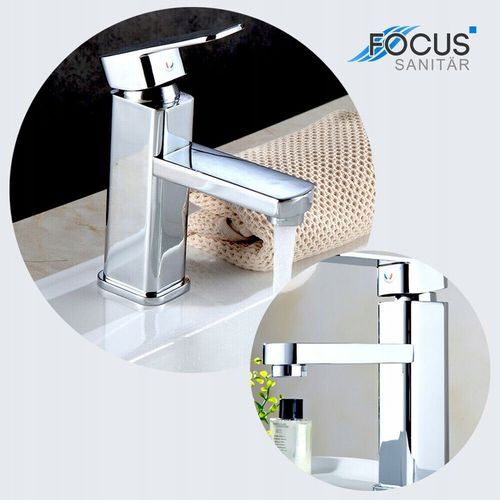 BATERIA ŁAZIENKOWA UMYWALKOWA KRAN STOJĄCA KWADRAT DO UMYWALKI CUBE CHROM na Arena.pl