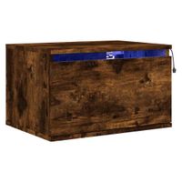 Wisząca szafka nocna z podświetleniem LED, przydymiony dąb