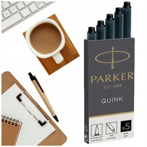 CZARNE NABOJE do PIÓRA atramentowe Nietoksyczne 5 sztuk PARKER DOBRA JAKOŚĆ na Arena.pl