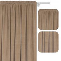 ZASŁONA KRÓTKA WELUROWA NA TAŚMIE NA ŻABKI 140x160 BEŻOWA