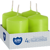Świece pieńkowe walce BISPOL Aura sw40/60-064 (seledynowe) ~7h 4szt.