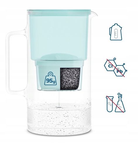 Dzbanek filtrujący szklany Wessper aquamax 3l + 10x Filtr Wessper aquamax na Arena.pl