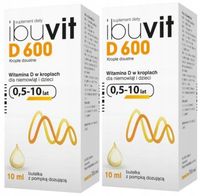 Ibuvit D 600 krople doustne witamina D dla dzieci 600 jm 2x10 ml