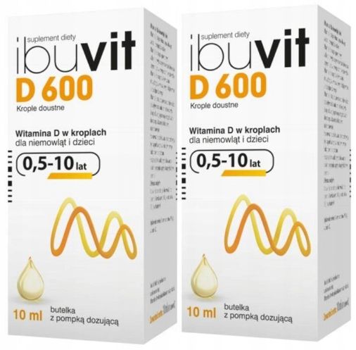 Ibuvit D 600 krople doustne witamina D dla dzieci 600 jm 2x10 ml zdjęcie 1