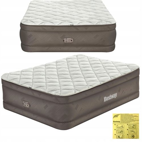 Dmuchany materac Fortech z wbudowaną pompką el. ŁOŻKO BESTWAY 203x152x51cm na Arena.pl