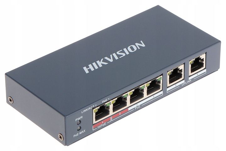 SWITCH HIKVISION DS-3E0106P-E/M 6 PORTÓW SZARY zdjęcie 5
