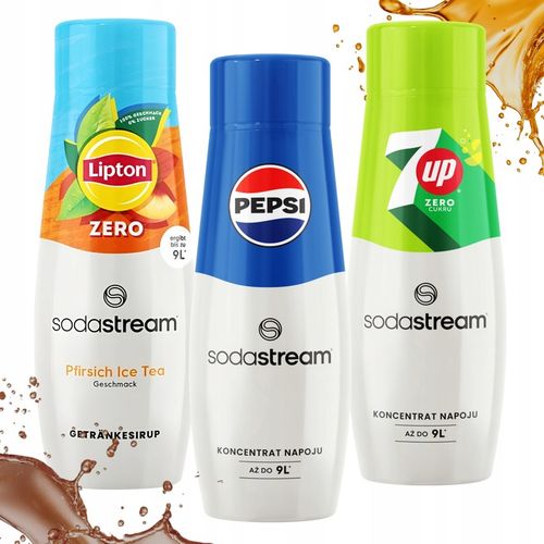 3x SYROP KONCENTRAT SODASTREAM 7UP LIPTON BRZOSKWINIA PEPSI DO SATURATORA na Arena.pl