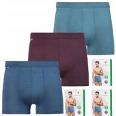 Bokserki Męskie Bambusowe Gładkie KLASYCZNE KOLOROWE MORAJ ZESTAW 3-PAK - M