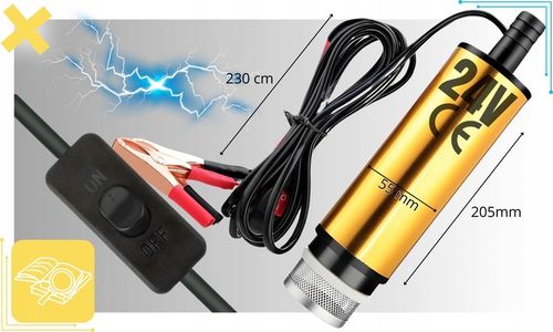 DUŻA POMPKA POMPA DO SPUSZCZANIA PALIWA ROPY OLEJU WODY ELEKTRYCZNA 24V na Arena.pl