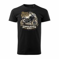 Koszulka motocyklowa z motocyklem na motor Royal Enfield Himalayan 450 męska czarna L