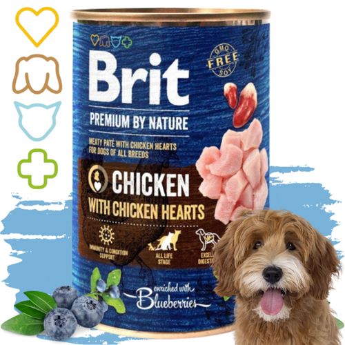 mokra karma dla psa kurczak brit premium by nature 400 g chicken&hearts na Arena.pl