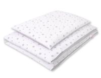 Dwustronna pościel dla dzieci 2-częściowa bawełniana - mini gwiazdki szare