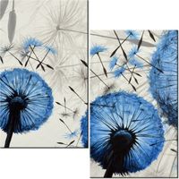 60CM 50CM OBRAZ ŚCIENNY NIEBIESKIE DMUCHAWCE DRUK PŁÓTNO