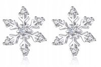 Srebrne kolczyki śnieżki prezent na święta wkrętki sztyfty srebro próba 925