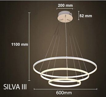 Lampa wisząca modern ring Wobako Silva III 59W 20/40/60 żyrandol LED na Arena.pl