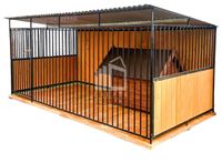 Kojec dla Psów 4x2m - drewniana podłoga - Ściany zabudowana drewnem ID602