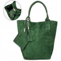Vera Pelle torebka shopper skóra naturalna zielony