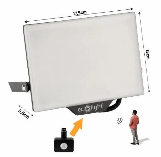 Halogen Naświetlacz LED 50W 4500lm 2W1 + Opcja Założenia Czujnika Ruchu zdjęcie 7