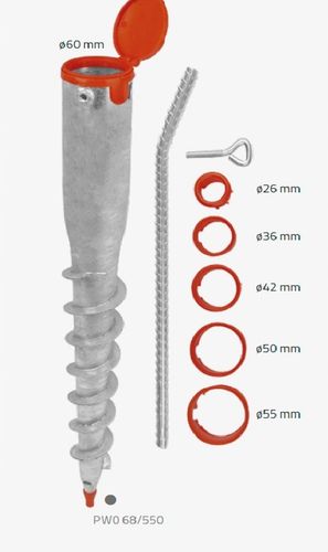Podstawa słupa wkręcana do ziemi uniwersalna 68x550x1,8 Świder Kotwa na Arena.pl
