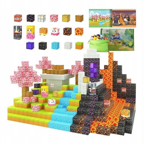 KLOCKI MAGNETYCZNE bloki MOCNE na magnes Zestaw 79 sztuk KLOCKÓW na Arena.pl