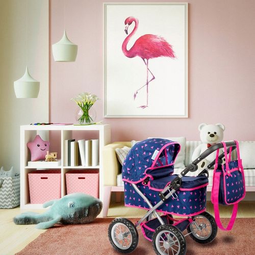 KINDERPLAY WÓZEK DLA LALEK GŁĘBOKI GONDOLA SKŁADANY TORBA REGULOWANA RĄCZKA na Arena.pl