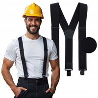 MOCNE POLSKIE SZELKI ROBOCZE DO SPODNI T15 CZARNE MĘSKIE