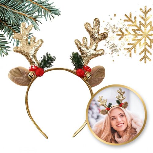 świąteczna opaska do włosów z uszkami i rogami renifer o538z na Arena.pl