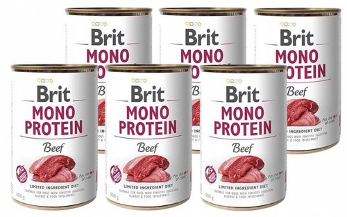 BRIT MONO PROTEIN BEEF 6x400g karma mokra na Arena.pl