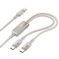 Kabel 2w1 USB C do USB C / USB C Hoco 5A 100W 1,2 m U139 złoty