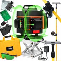 LASER KRZYŻOWY POZIOMICA LASEROWA 16 LINI ZESTAW 2AKU + TYCZKA