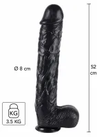 hidden desire extreme dong 52 cm czarny - model xxl, szeroka podstawa