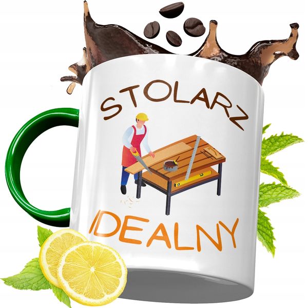 Kubek Zielony Dla Stolarza Na Urodziny Prezent Z Nadrukiem Ze Zdjęciem zdjęcie 1