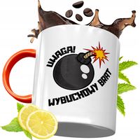 Kubek Pomarańczowy Dla Brata Braciszka Na Prezent Z Nadrukiem Ze Zdjęciem