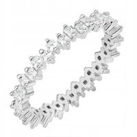 Piękny SREBRNY PIERŚCIONEK pr. 925 z Białymi Cyrkoniami r.11