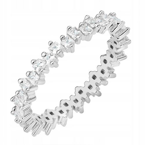 Piękny SREBRNY PIERŚCIONEK pr. 925 z Białymi Cyrkoniami r.11 na Arena.pl