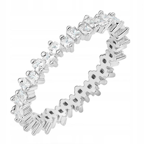 Piękny SREBRNY PIERŚCIONEK pr. 925 z Białymi Cyrkoniami r.11 zdjęcie 1