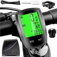 LICZNIK ROWEROWY WODOODPORNY PRĘDKOŚCIOMIERZ IPX4 PODŚWIETLANY LCD KOMPUTER
