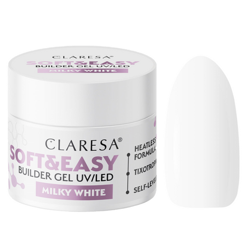 CLARESA Żel budujący do paznokci Soft&Easy MILKY WHITE - 45g na Arena.pl