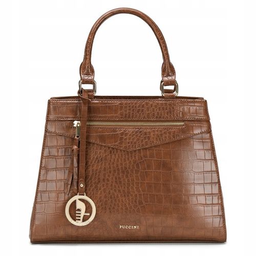 Torebka Damska Mała Kuferek Ramię Odpinany Pasek PUCCINI Brązowa BML067S-2 na Arena.pl
