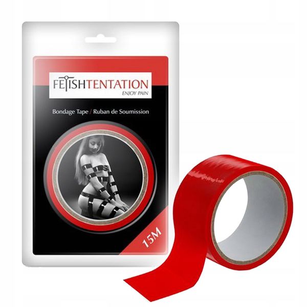 Taśma samoklejąca, czerwona. Zabawy BDSM. zdjęcie 1