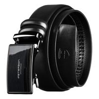 skórzany pasek męski w czarnym kolorze z automatyczną klamrą - peterson