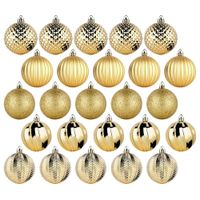 25x Bombki Choinkowe Świąteczne Nietłukące Złote Zestaw Bombek na Choinkę