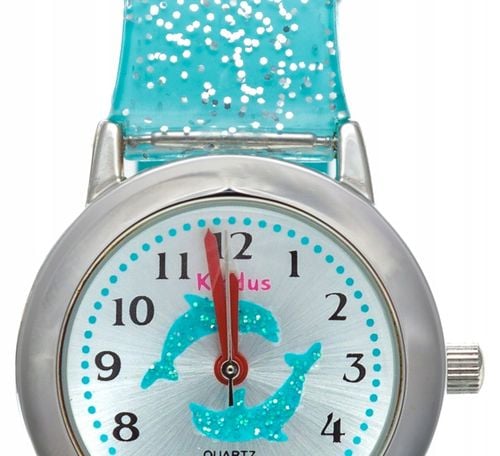 Girls' wrist watch with glitter. Includes exercises for learning the na Arena.pl