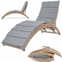 Leżak ogrodowy składany regulowany na balkon taras Ciampino z poduszką